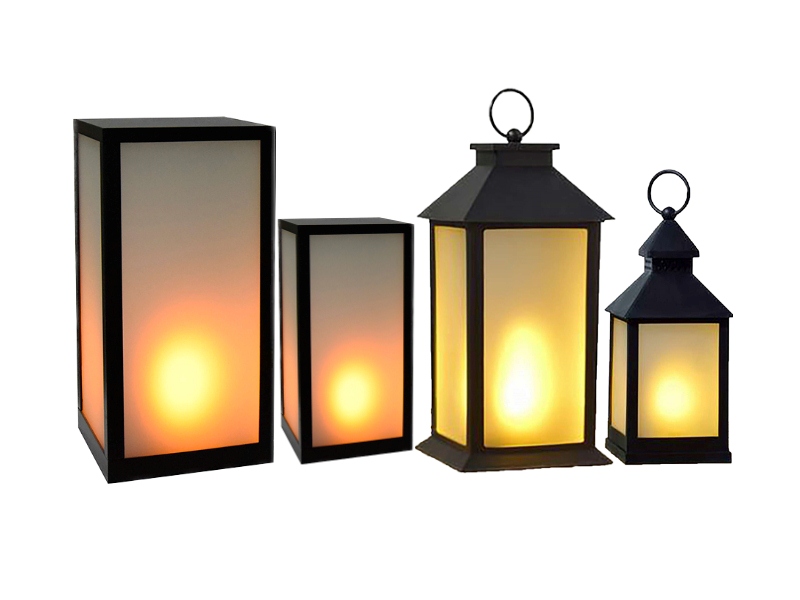 Lignende Geometri Og hold Lanterne med LED flamme-effekt - Matronics