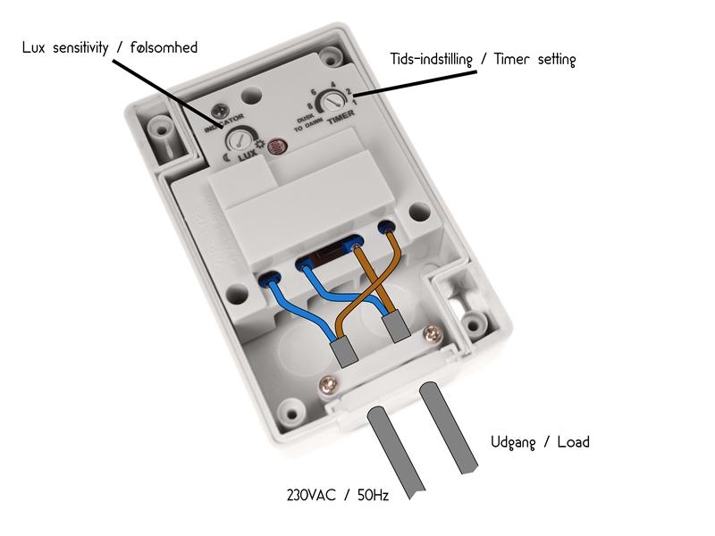 230V Skumringsrelæ med / timer Matronics